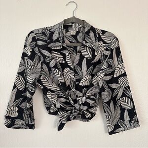 SOLD Vintage Silk Robbie Bee tropical print blouse